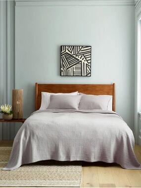 Quince Organic Ribbed Cotton Coverlet Set - Light Gray Full/Queen $129.90